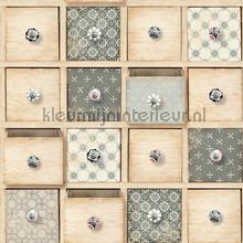 Patchwork ladekastje carta da parati l326-07 Home Dutch Wallcoverings