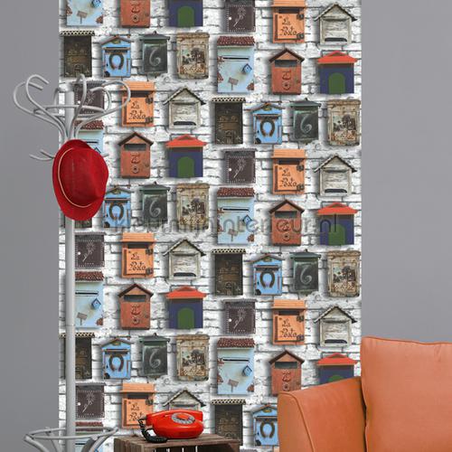 Brievenbus assortiment behang J35001 fantasie Dutch Wallcoverings