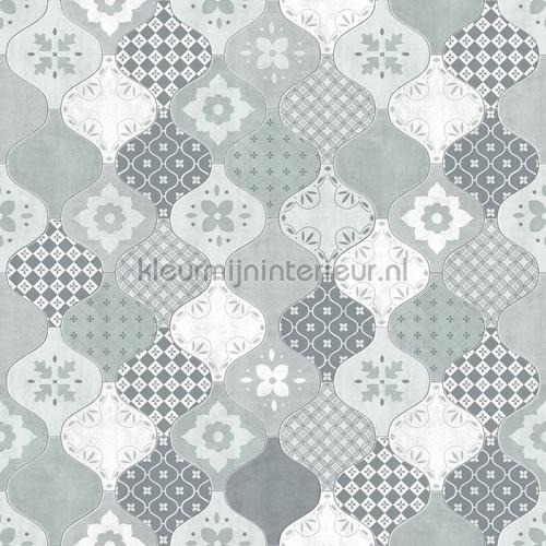 Patchwork golftegels behang L40401 aanbieding behang Dutch Wallcoverings