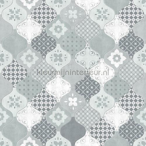 Patchwork golftegels wallcovering L40401 Dutch Wallcoverings