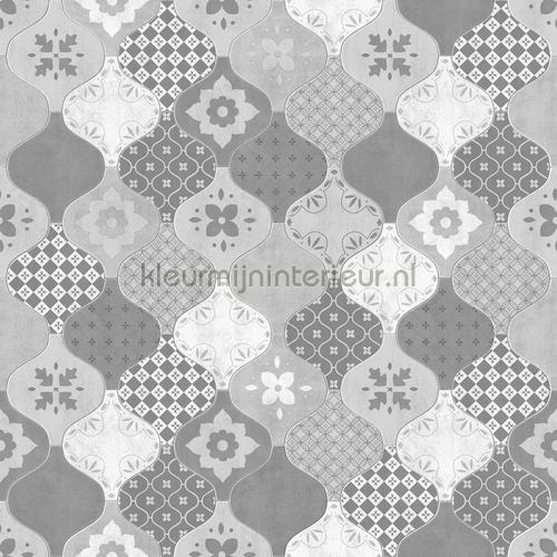 Patchwork golftegels tapeten L40409 Home Dutch Wallcoverings