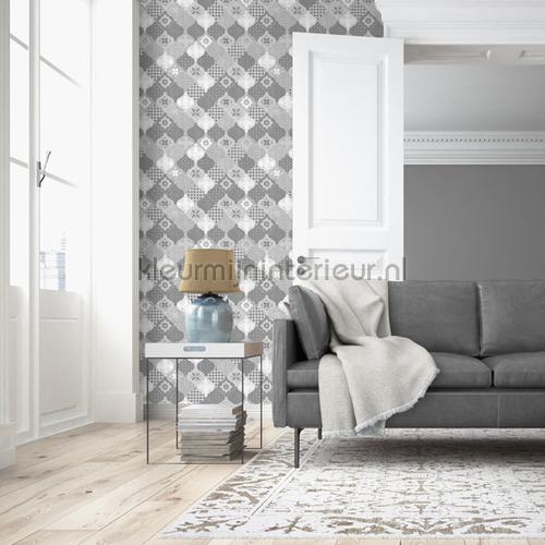 Patchwork golftegels tapeten L40409 Home Dutch Wallcoverings