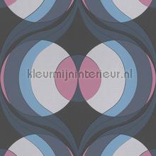 Retro cirkel wave patroon wallcovering 804737 Hotspot Rasch