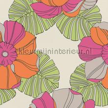 Grote retro bloemen behang 804911 Interieurvoorbeelden behang Rasch