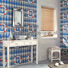 Reddingsboei blauw papel pintado AS Creation urbano 