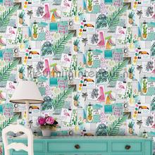 Vakantie impressie wallcovering 12150 girls Dutch Wallcoverings