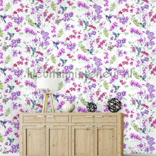 Kolibries en bloemen wallcovering 12390 romantic Dutch Wallcoverings