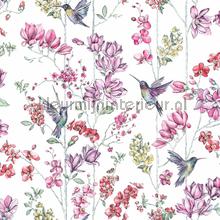 Kolibries en bloemen wallcovering 12390 romantic Dutch Wallcoverings