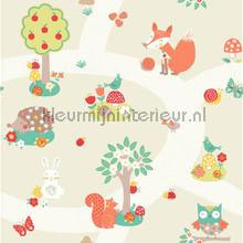 Forest friends - beige papier peint Imagine Fun Arthouse