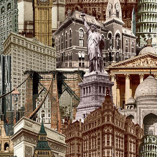 City architecture motif XL rol papier peint 4705-3 Indigo AdaWall