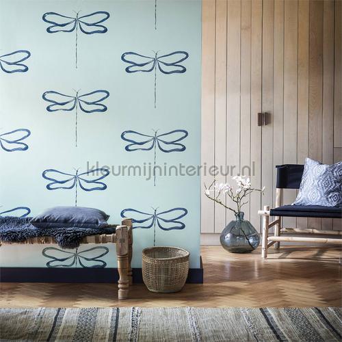 Dragonfly marine wallcovering 111931 Wallpaper room set photo's Scion