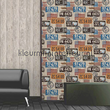 Kentekenplaten USA tapet E80920 Kaleidoscope Dutch Wallcoverings