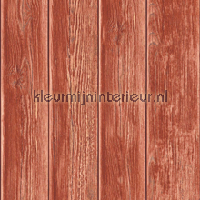 Gebeitste planken rood papier peint Dutch Wallcoverings Kaleidoscope J86810