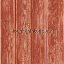 Gebeitste planken rood behang Dutch Wallcoverings behang 