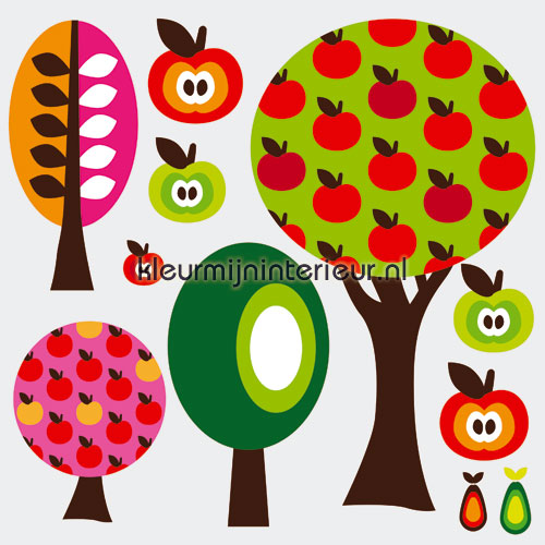 Fruitbomen stickerset interieurstickers Baby - Peuter Kleurmijninterieur