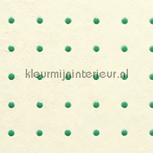 Dots groen op creme tapet Arte uni farver 