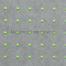 Dots licht groen op grijs papel pintado Arte Le Corbusier 31006