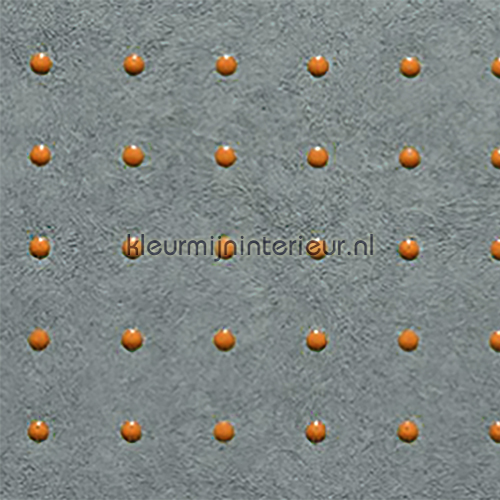 Dots oranje op grijs behang 31008 Le Corbusier Arte