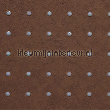 Dots grijs op warm bruin tapet Arte uni farver 