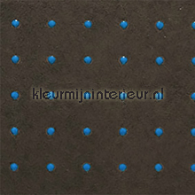 Dots blauw op donkerbruin tapet Arte uni farver 