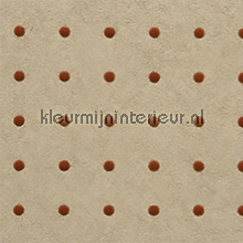 Dots roobruin op zalmbeige tapet Arte uni farver 