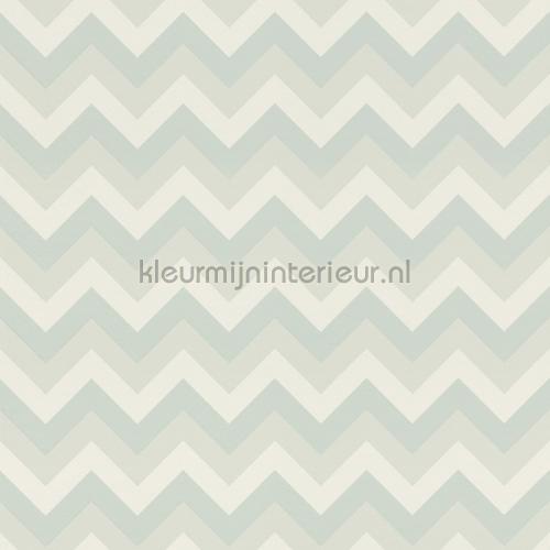 Krijtverf behang zigzag mint tapet 128858 Little Bandits Esta for Kids