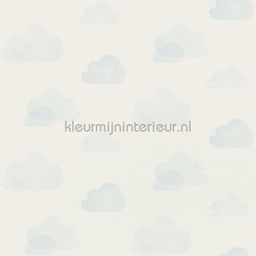 Gestempelde wolkjes lichtblauw wallcovering 138930 girls Esta for Kids