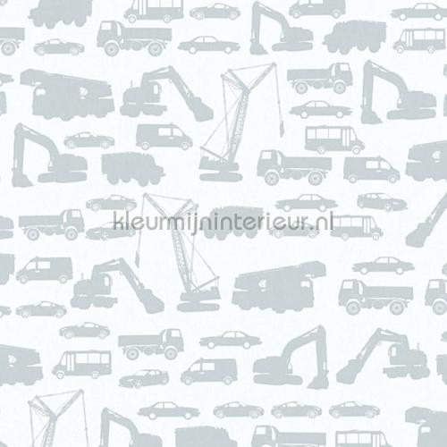 Bouwmachine silhouetten papel de parede 358151 carros transporte AS Creation