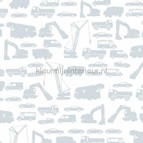 Bouwmachine silhouetten behang 358152 auto - transport AS Creation