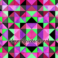 Bold cubism pink green wallpaper tapet 339-346912 Mariska Meijers Origin