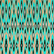Coco ikat turquoise wallpaper papel de parede Origin Vendimia Velhos 