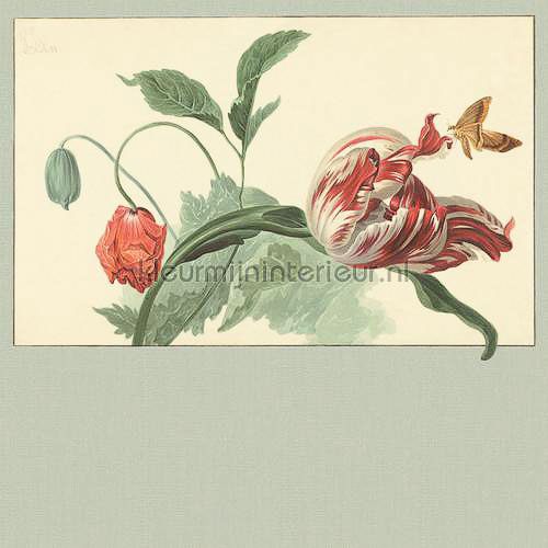 Tulip and Poppy sage fottobehaang 358119 Masterpiece Eijffinger