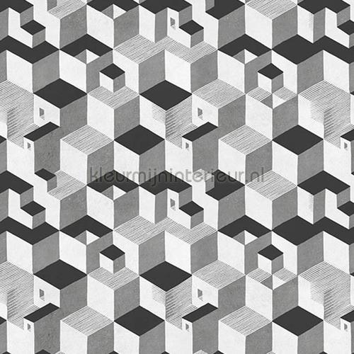 Escher Cube houses wallpaper behaang 23151 MC Escher Arte