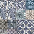 Tegel patchwork donkere blauwtinten wallcovering 36923-2 Kitchen Styles