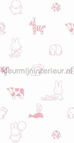 Nijntje animals roze fotobehang WP-506 babykamer Kek Amsterdam