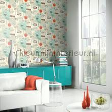 Backpacker - Teal-Orange behang 889701 jongens Arthouse