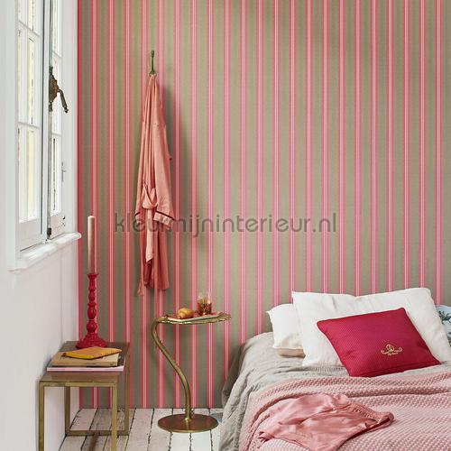 Blurred lines khaki roze papier peint 300131 romantique moderne Eijffinger