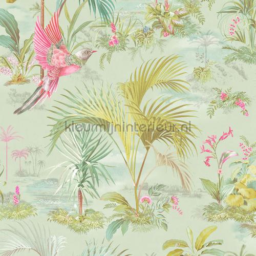 Palm scene groen carta da parati 300144 romantico moderno Eijffinger