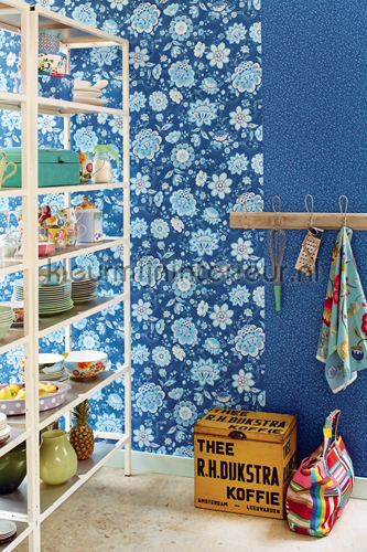 PiP Folklore Chintz Donker Blauw fotobehang 341013 PiP studio wallpaper Eijffinger