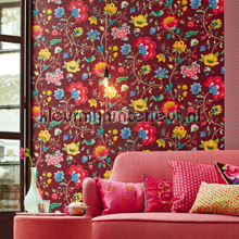 PiP Floral Fantasy bordeaux behaang Eijffinger PiP Wallpaper III 341033