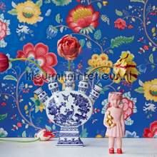 PiP Floral Fantasy Blauw behang Eijffinger PiP Wallpaper III 341034