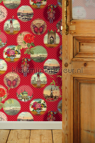 PIP remember Brighton Rood Behang fottobehaang 341096 PiP Wallpaper III Eijffinger