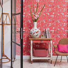 PiP Spring to Life Red Pink papel pintado Eijffinger rayas 