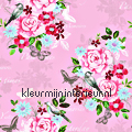 Bloemen vintage - roze papel de parede Esta home Vendimia Velhos 