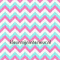 Strepen met breisel - roze/blauw papel de parede Esta home Vendimia Velhos 