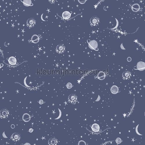 Sterren en planeten donkerblauw behang 27120 Baby - Peuter Behang Expresse