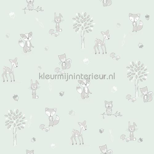 Dierenbos mint wallcovering 27122 Puck and Rose Behang Expresse