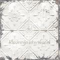 Old tin ceilingtiles off white tapet FD22305 Reclaimed Dutch wallcoverings