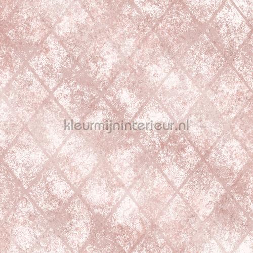 Metallic grid pink wallcovering FD22329 Reclaimed Dutch Wallcoverings