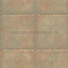 Oxidized metal plate with nails papier peint FD22344 Reclaimed Dutch Wallcoverings